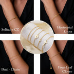 14K Gold Bracelets with Gold Chain 