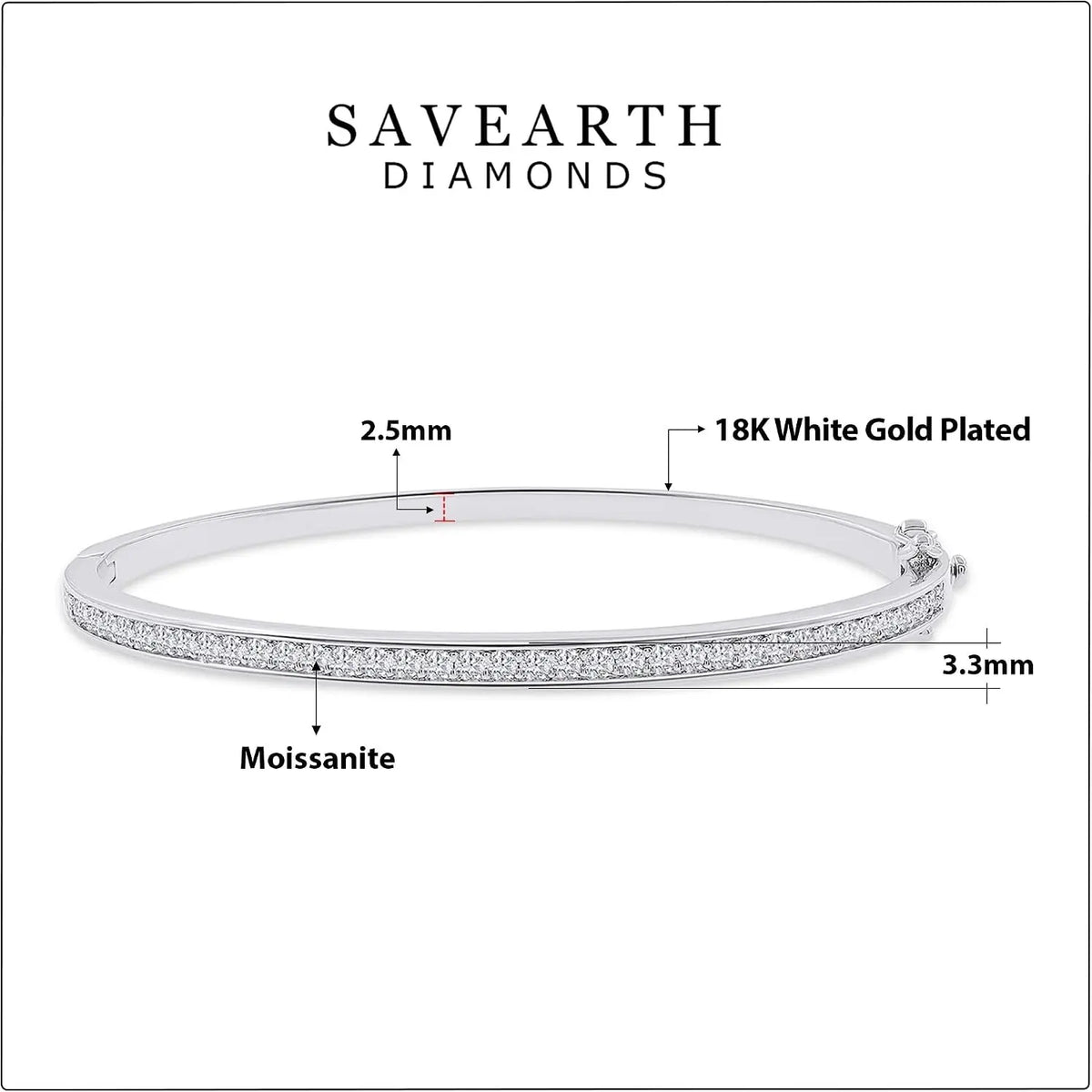 3.3MM Bangle Classic Tennis Bracelet 18K Gold Plated 1.00 CT