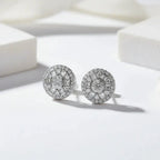 Women'S Sterling Silver Moissanite Stud Earrings 925 Sterling Silver