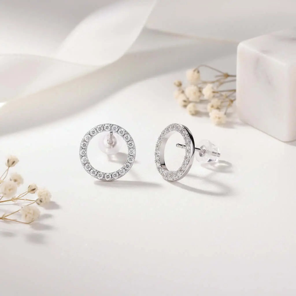 Mini Moissanite Stud Earrings S925 Sterling Silver