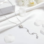 Moissanite Freshwater Pearl Pendant Necklace S925 Silver 0.5Ct