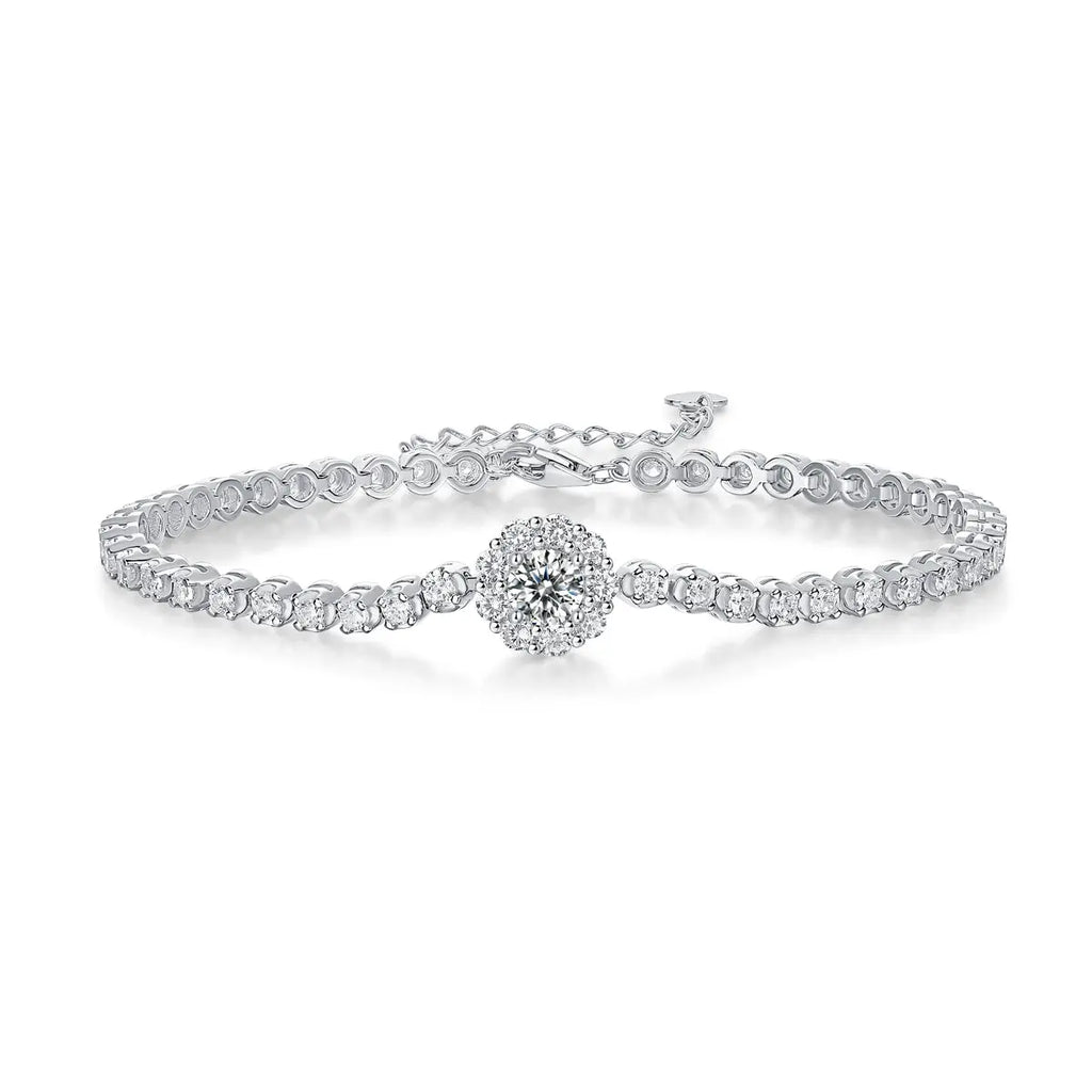 1The Bridge of Magpies Luxury Fashion Mosan Diamond Silver Jewelry Comparable to Natural Diamond Bracelet Prohibit Tk Sales