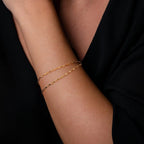 14K Gold Bracelets with Gold Chain 