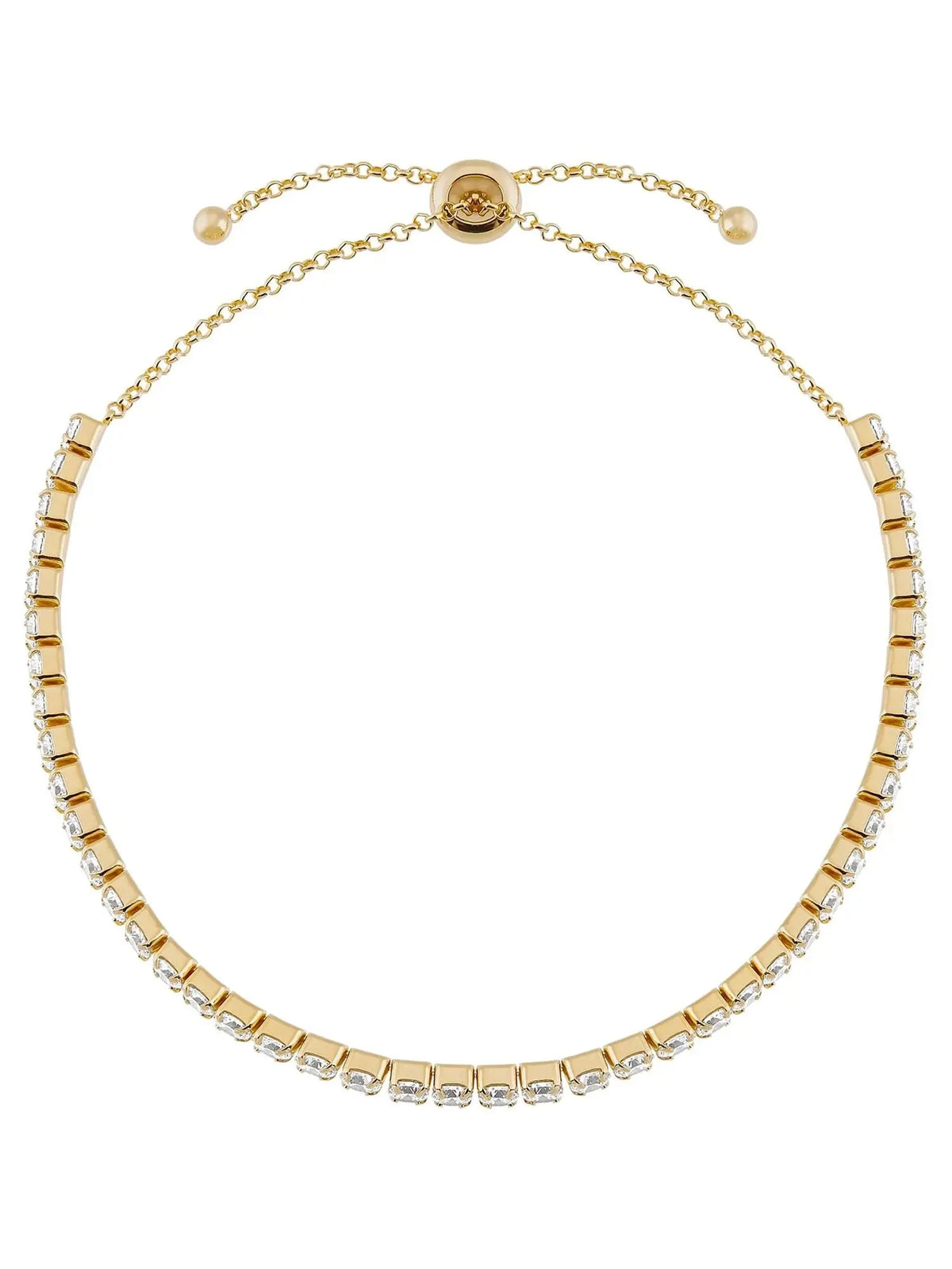 Cubic Zirconia Bracelet Sterling Silver 14K Yellow Gold-Plated