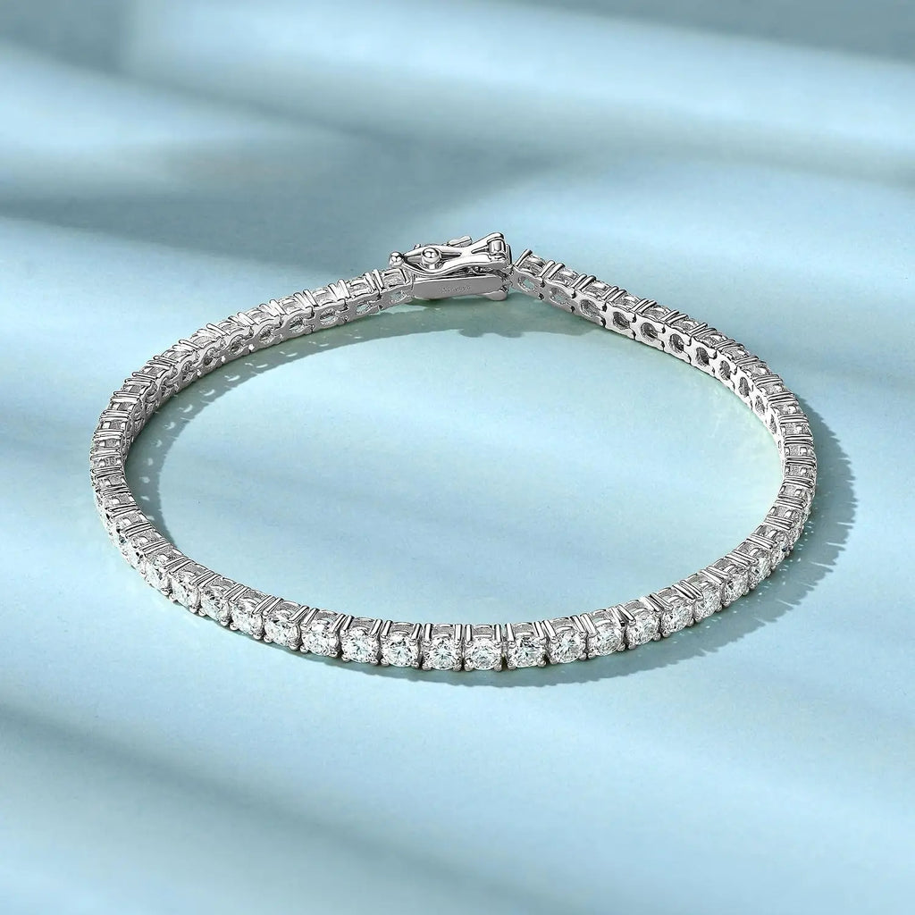 Moissanite Tennis Bracelet 14K Gold Plated D Color VVS1 