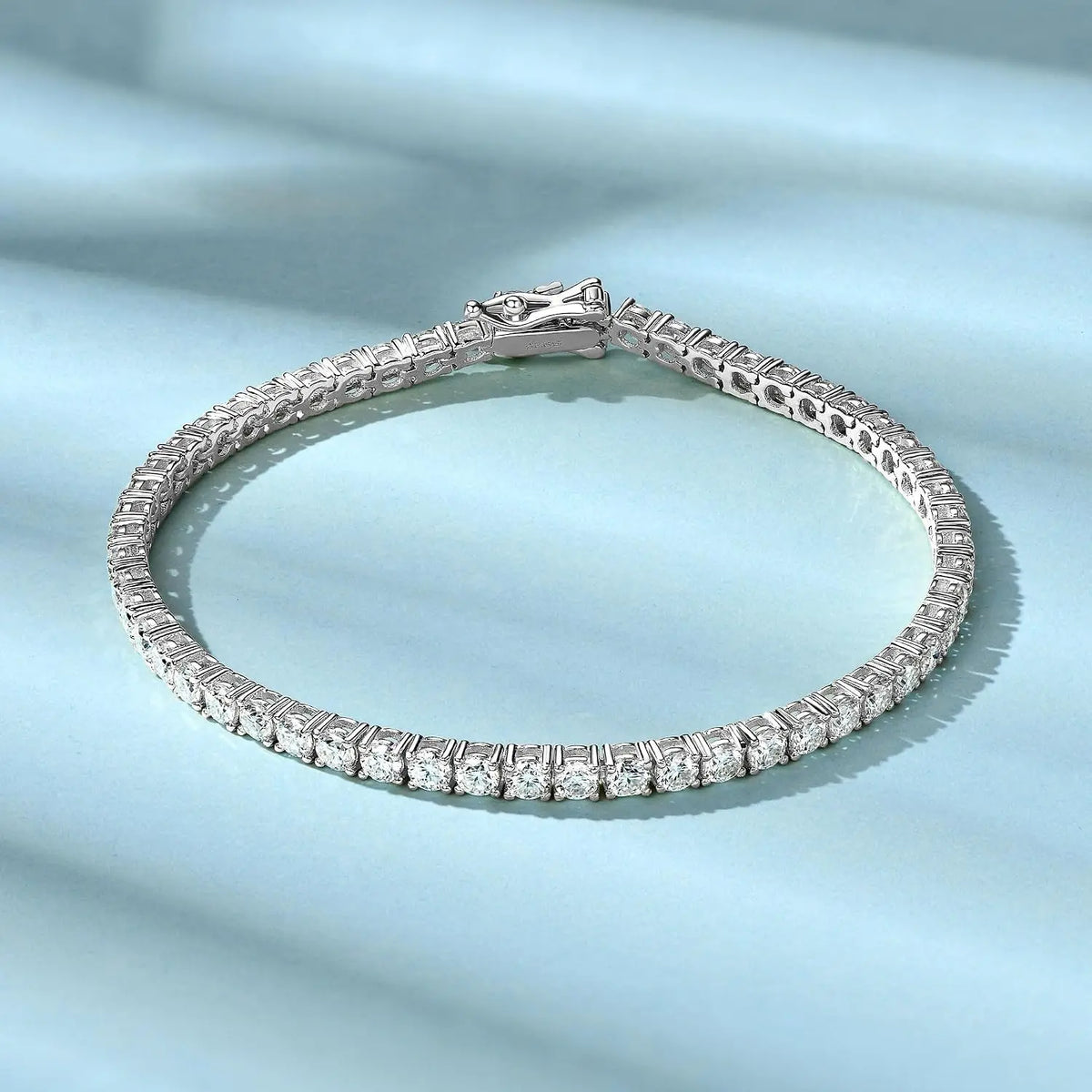 Moissanite Tennis Bracelet 14K Gold Plated D Color VVS1 