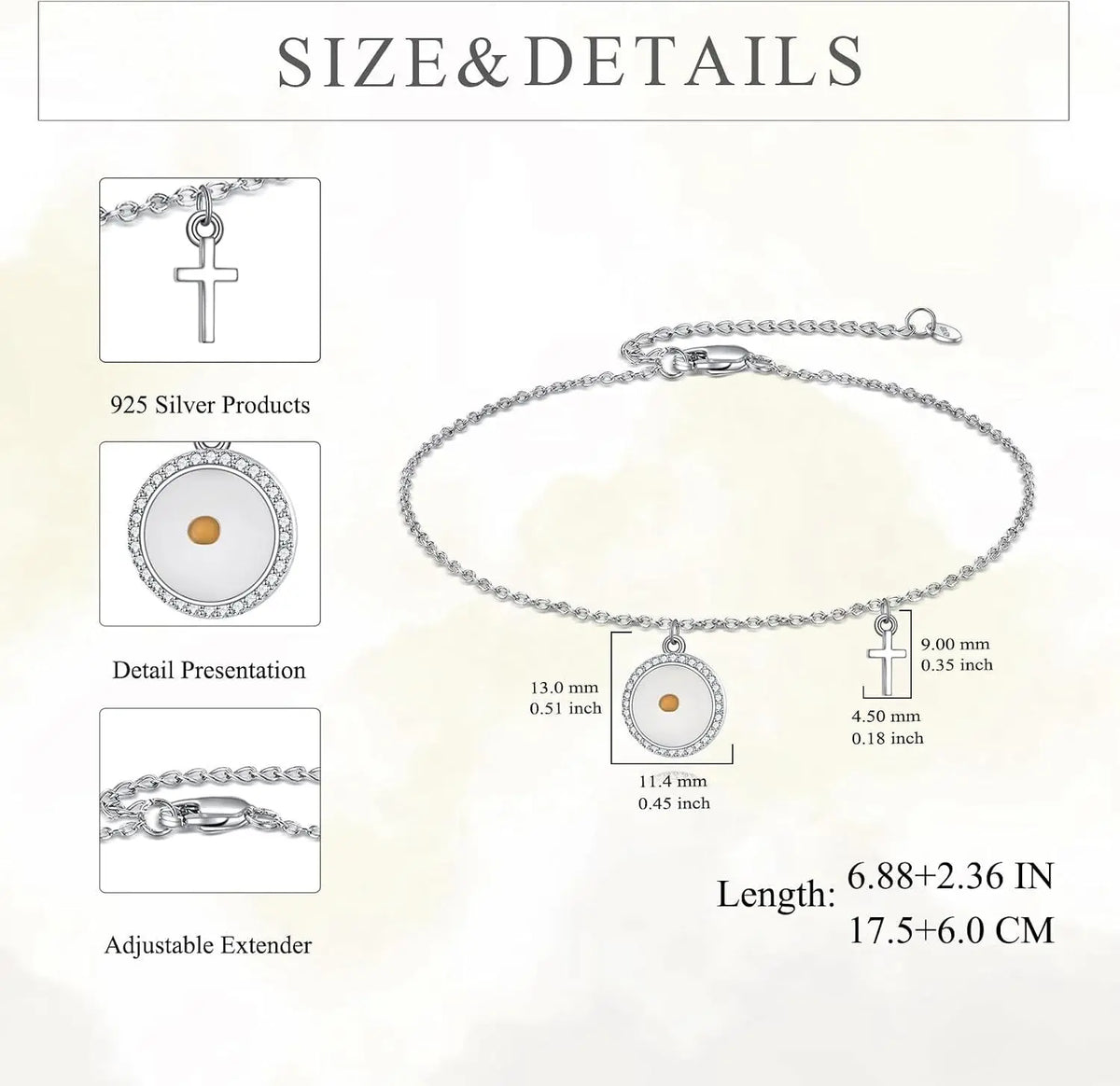 925 Sterling Silver Mustard Seed Bracelet 