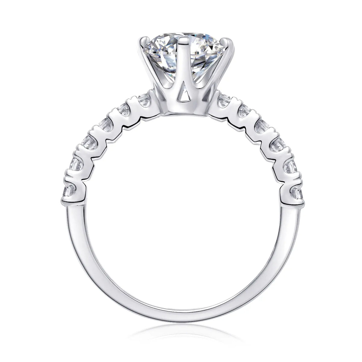 Large Diamond Moissanite Silver  Ring 