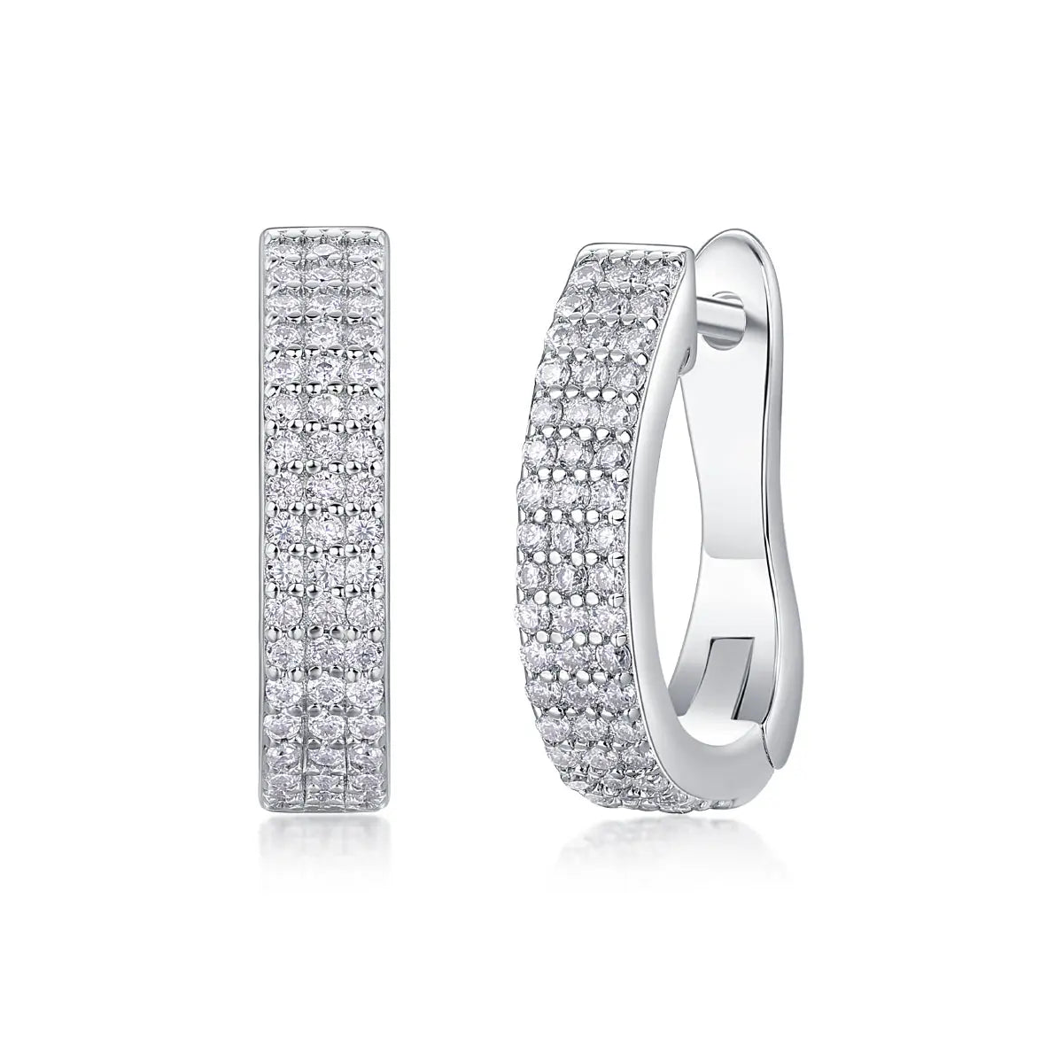 Slow Pace Diamond Moissanite Silver Earrings