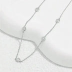 Moissanite Bubble Set Necklace 925 Sterling Silver Moissanite