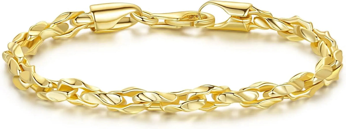 14K Gold Braided Chain Bracelet