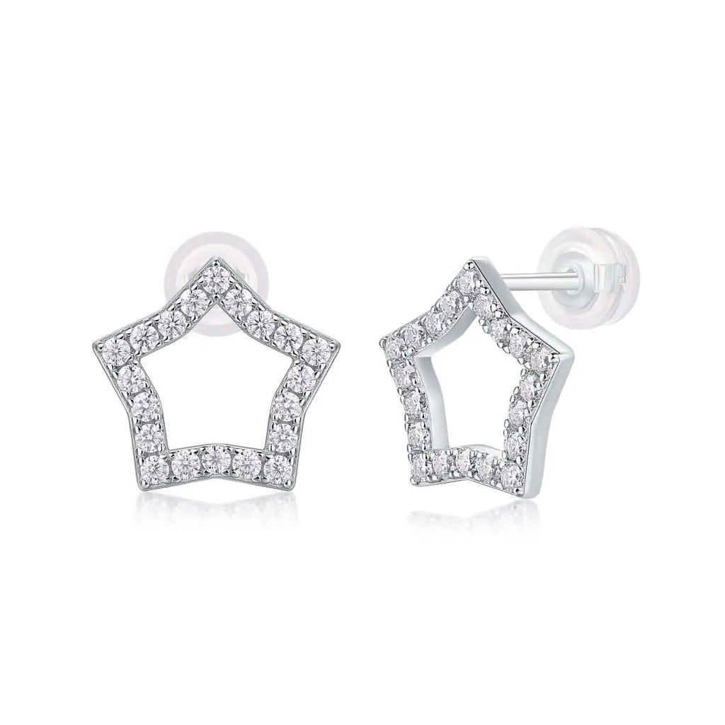 Mini Moissanite Stud Earrings – S925 Sterling Silver Platinum-Plated
