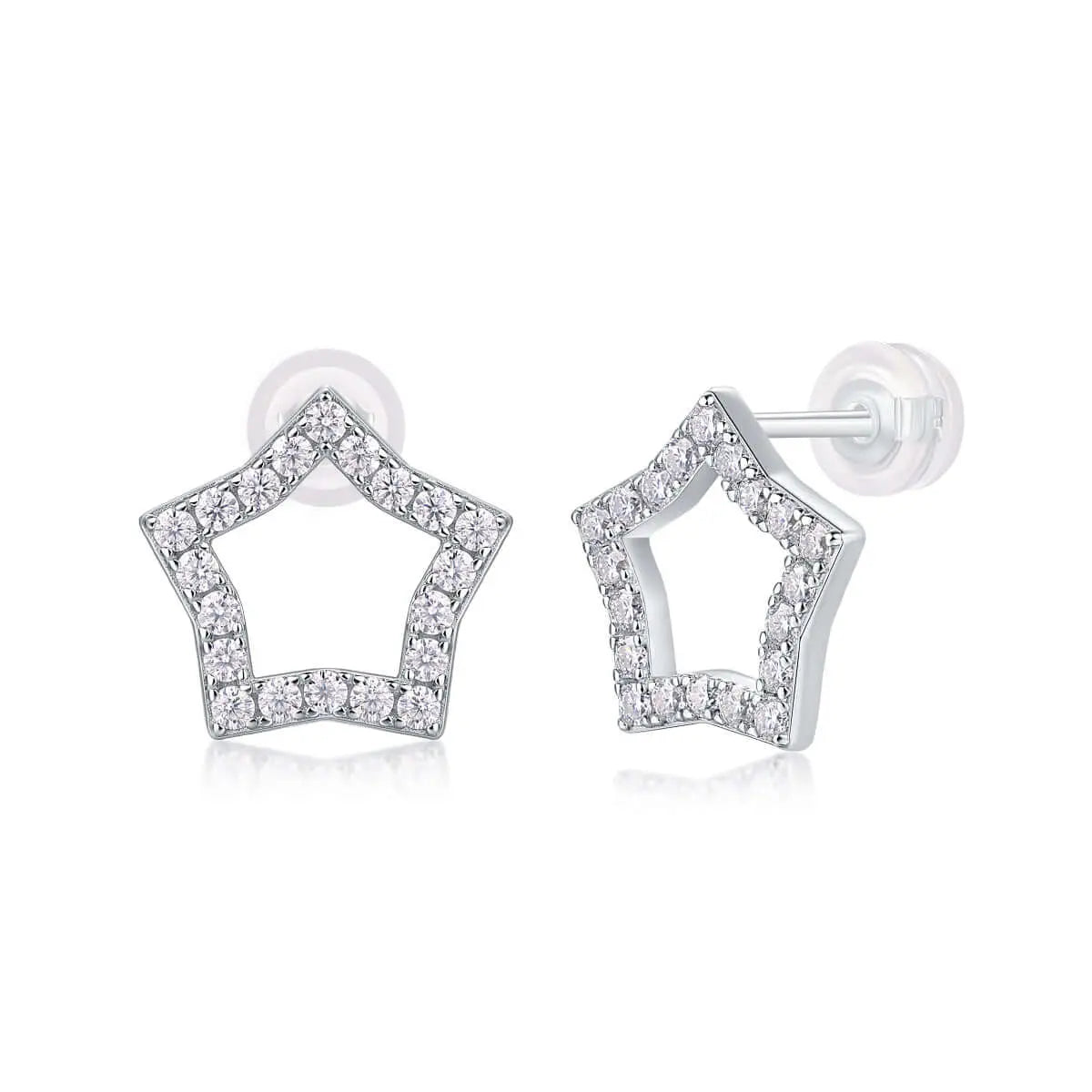 Mini Moissanite Stud Earrings – S925 Sterling Silver Platinum-Plated