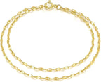 14K Gold Bracelets with Gold Chain 
