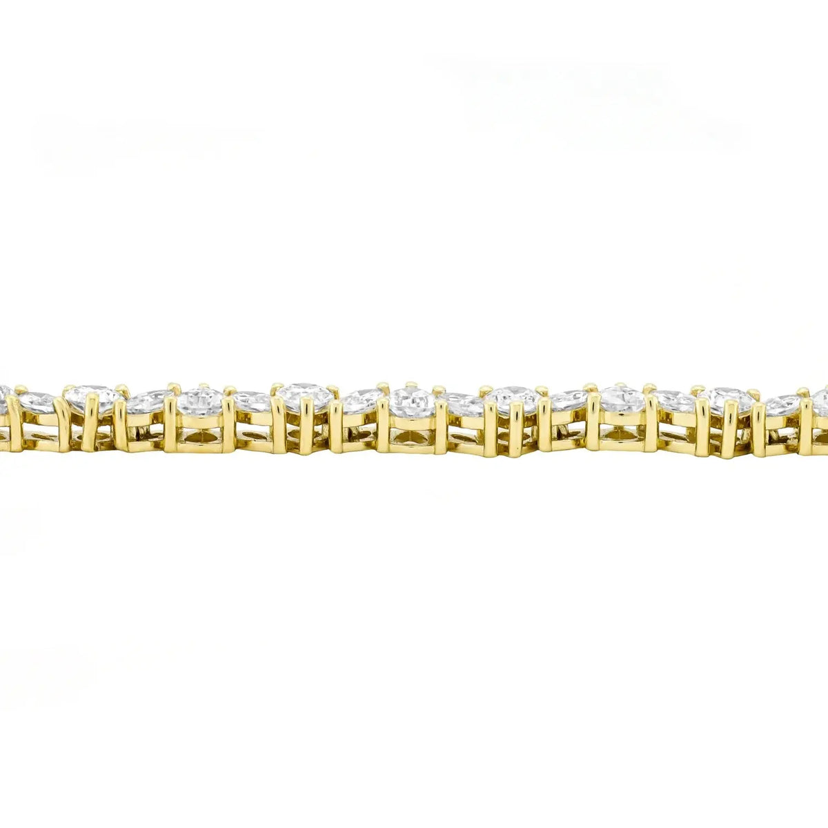 14K Gold Plated .925 Sterling Silver Simulated Marquise and Pear White Diamond Bracelet