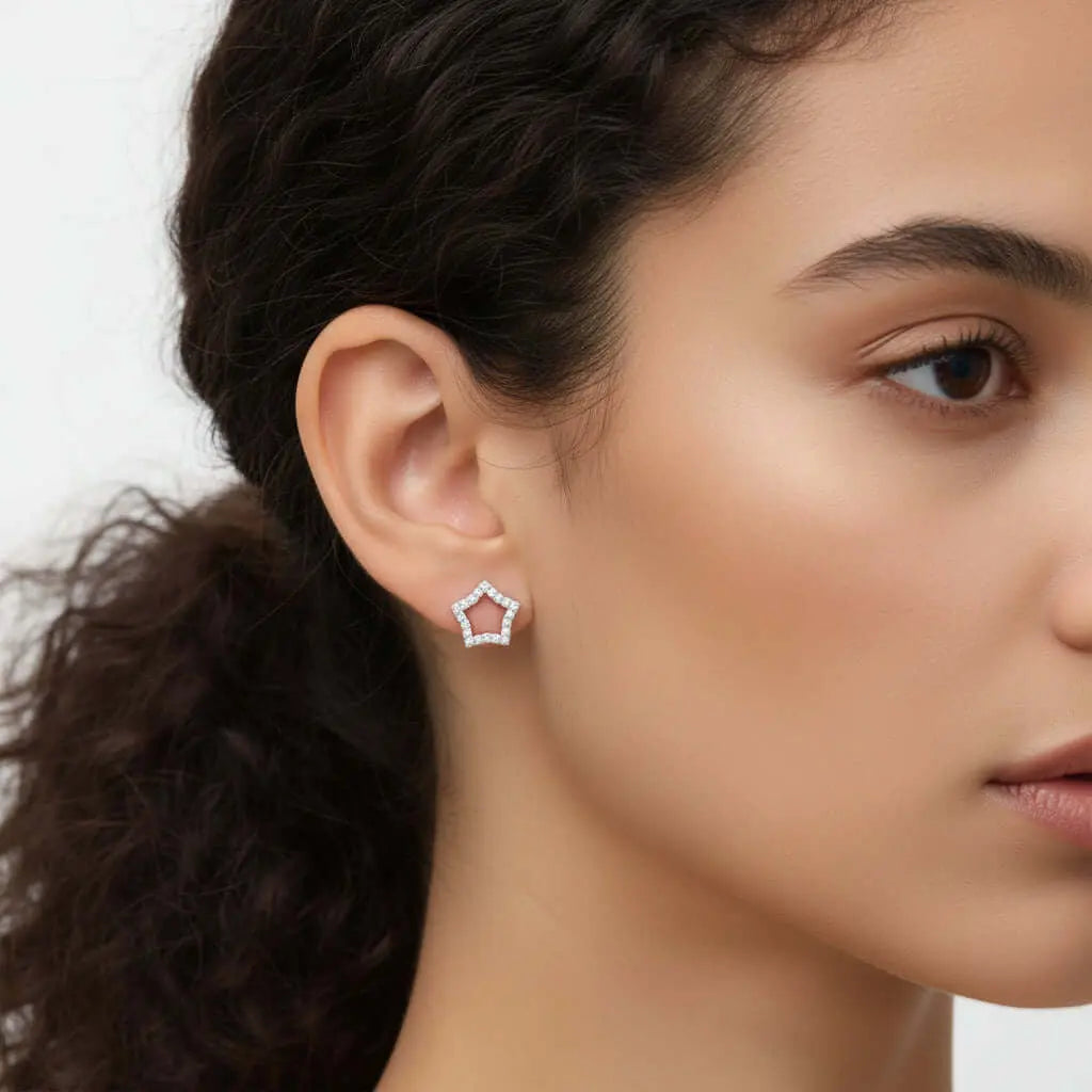 Mini Moissanite Stud Earrings – S925 Sterling Silver Platinum-Plated