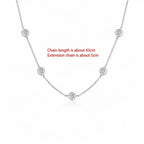 Moissanite Bubble Set Necklace 925 Sterling Silver Moissanite