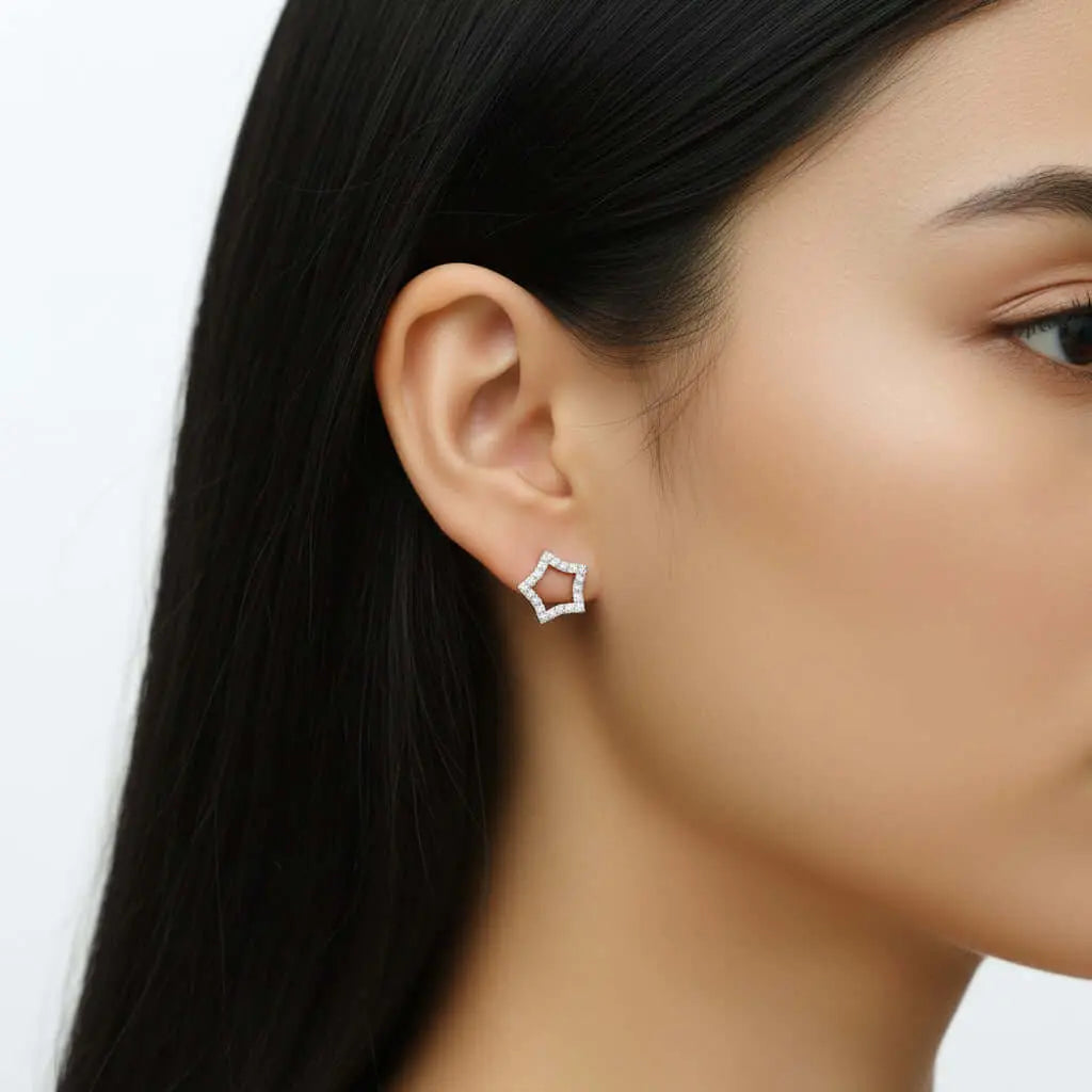 Mini Moissanite Stud Earrings – S925 Sterling Silver Platinum-Plated