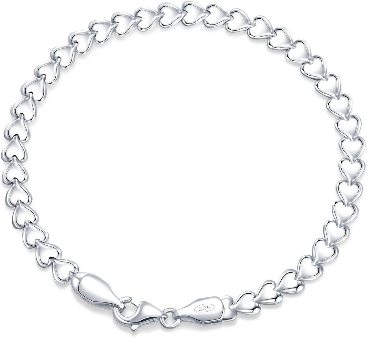Sterling Silver Hypoallergenic Heart Bracelet Dainty 925 Silver Bracelet