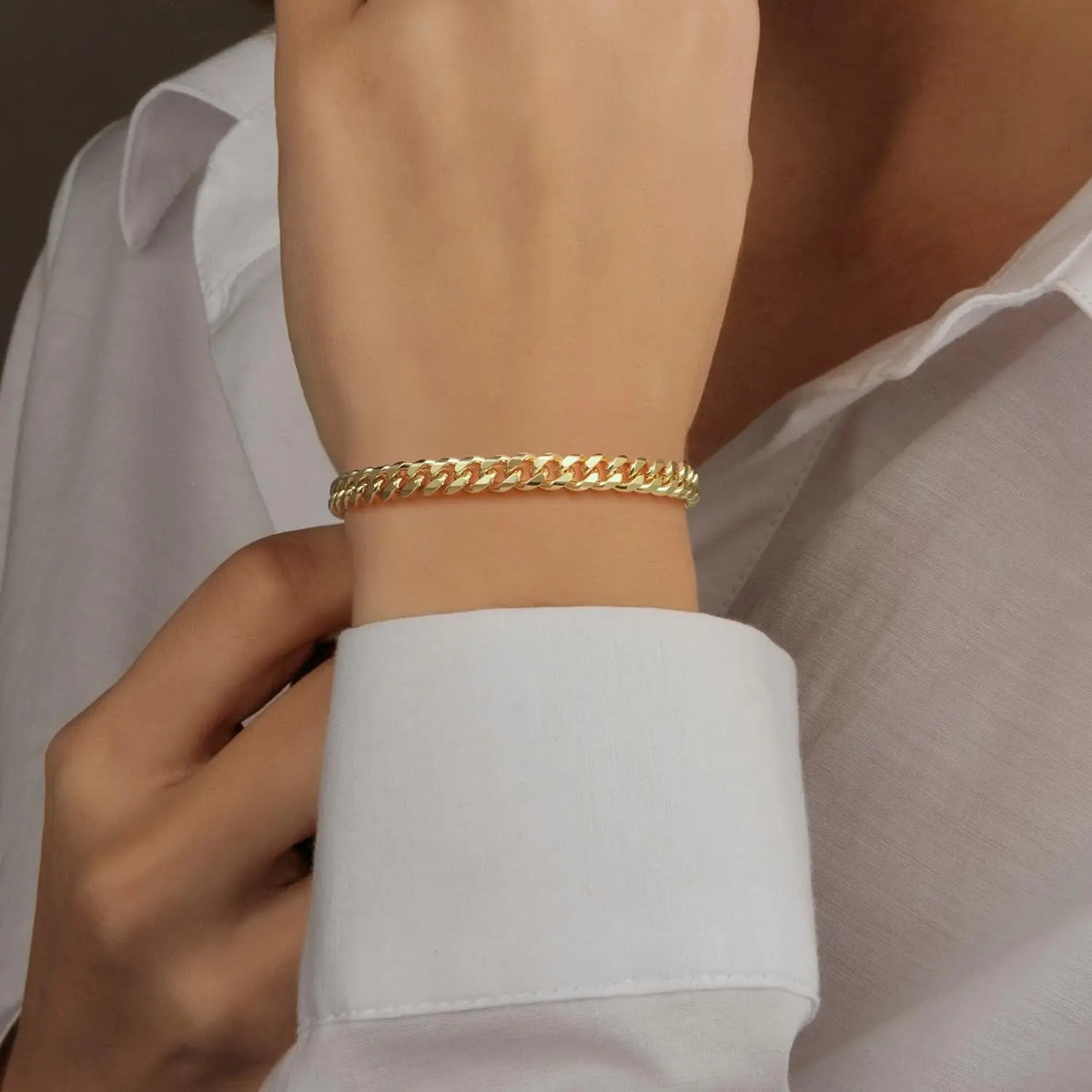 14K Gold Bracelet 6Mm Cuban Link Bracelet 