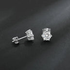 Moissanite Stud Earrings, 925 Sterling Silver Hypoallergenic Brilliant round