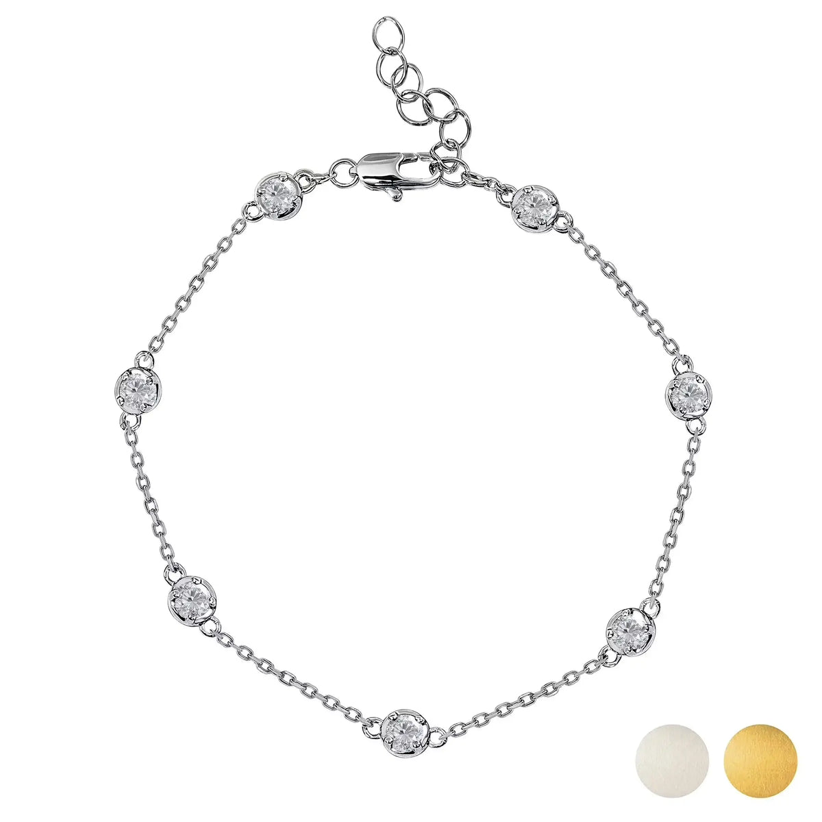 1 Carat Lab Grown Diamond Bezel Station Bracelet
