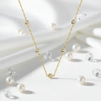 Moissanite Bubble Set Necklace 925 Sterling Silver Moissanite