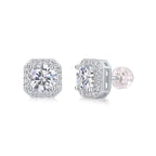 1 Carat Heart Moissanite Stud Earrings – S925 Sterling Silver