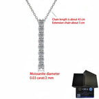Round Brilliant Cut Moissanite Necklace Clavicle Chain S925
