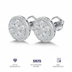 Women'S Sterling Silver Moissanite Stud Earrings 925 Sterling Silver