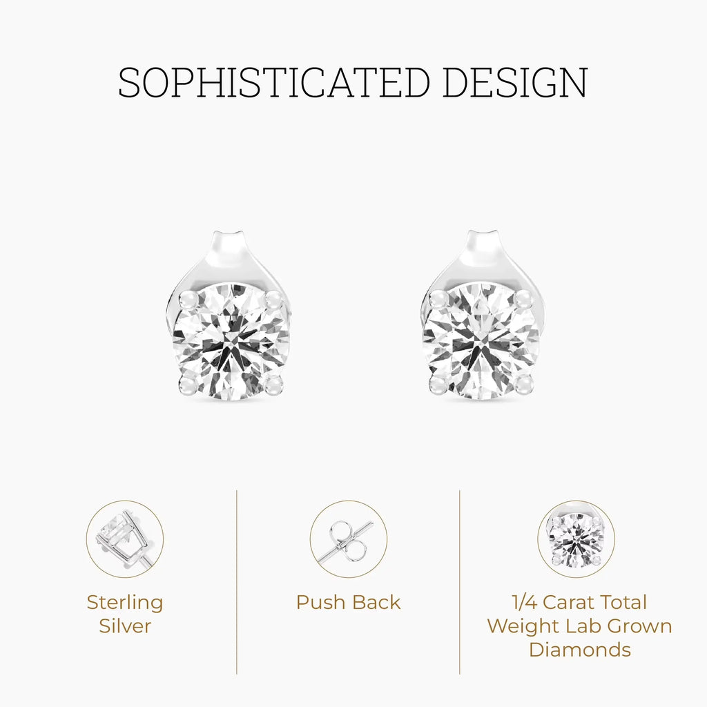 Gilded 1/4 CTW Lab-Grown Diamond Stud Earrings