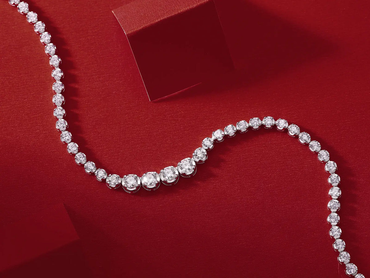 Diamond Pendant Necklace With Mosan Diamond Silver Ornaments NP Collection
