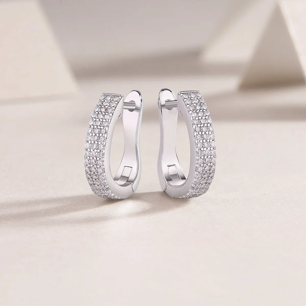 Slow Pace Diamond Moissanite Silver Earrings