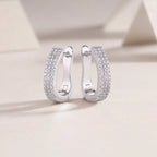 Slow Pace Diamond Moissanite Silver Earrings
