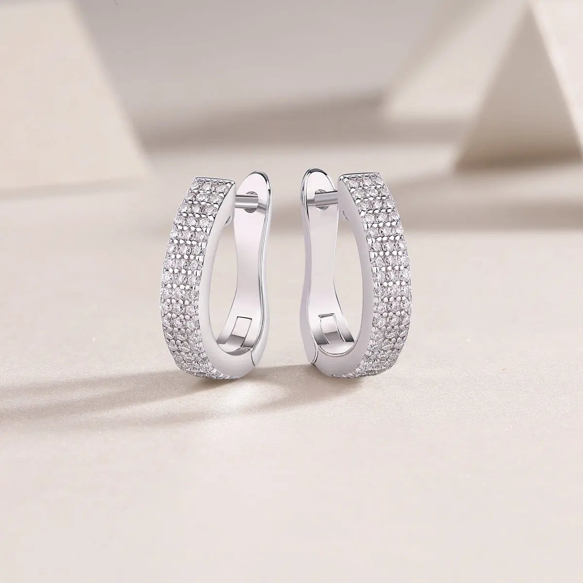 Slow Pace Diamond Moissanite Silver Earrings