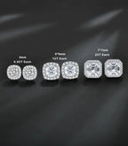 Lab Created Moissanite 925 Sterling Silver Halo Earrings 