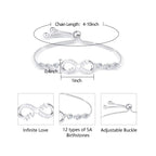 S925 Sterling Silver Plated Infinite Love Heart Mom Bracelet