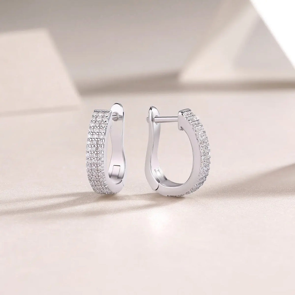 Slow Pace Diamond Moissanite Silver Earrings