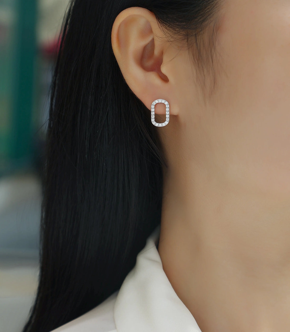 Return to Simplicity - Moissanite S925 Sterling Silver and Platinum-Plated Stud Earrings