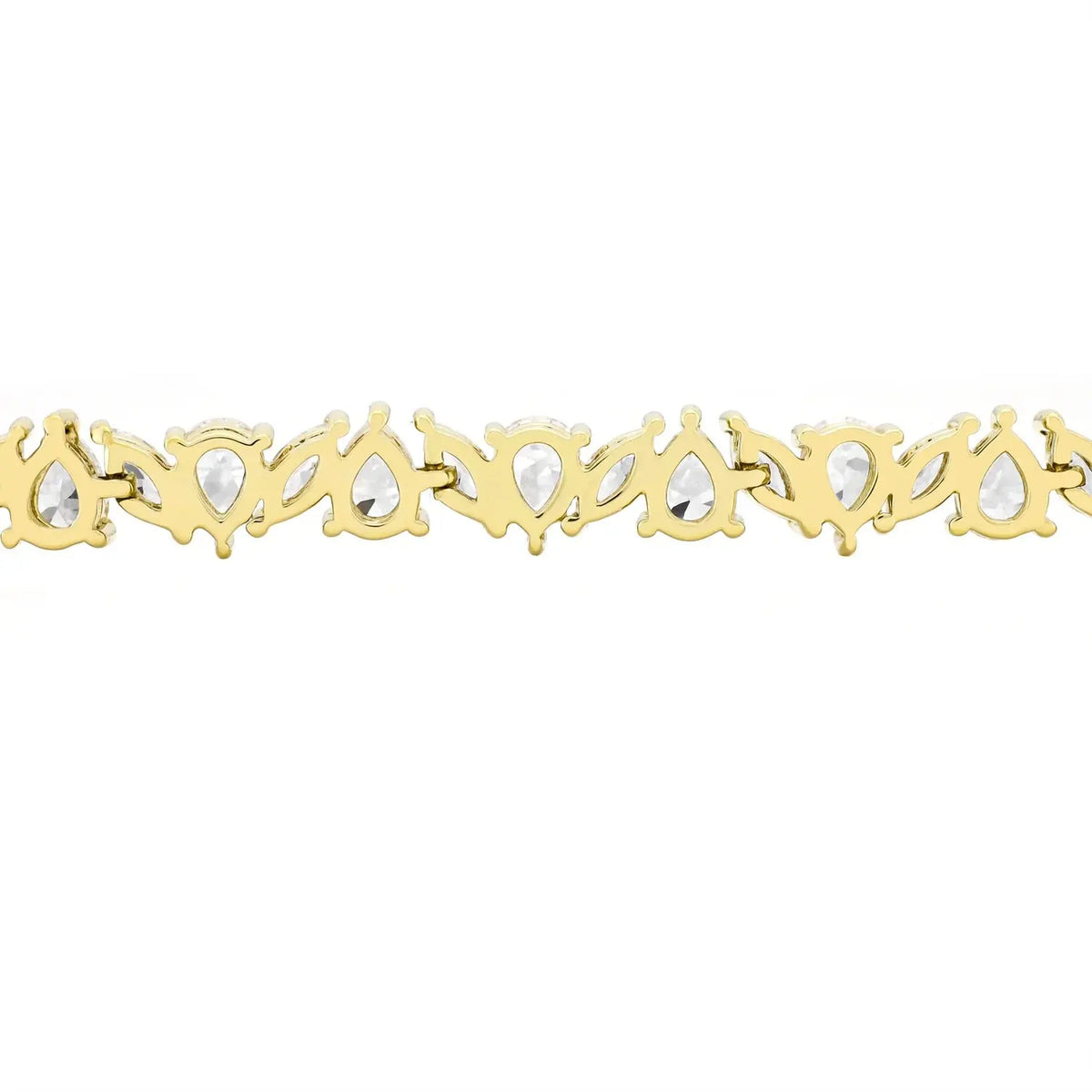 14K Gold Plated .925 Sterling Silver Simulated Marquise and Pear White Diamond Bracelet