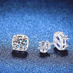 2 Carat Moissanite Stud Earrings, 925 Silver | 8-Prong Set, GRA Certificate, 1 Carat Each, Brilliant Round, Hypoallergenic
