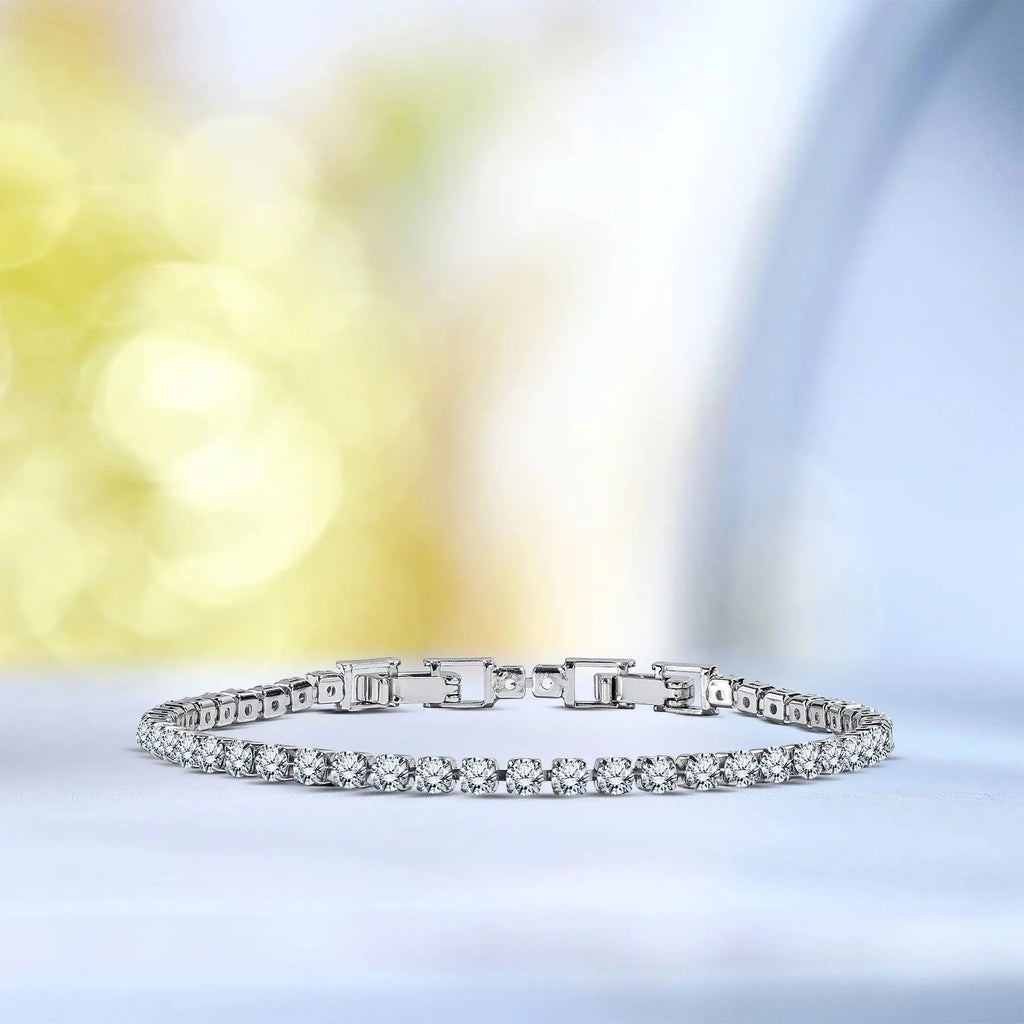 8 Carat round Cut Square Set Tennis Bracelet 