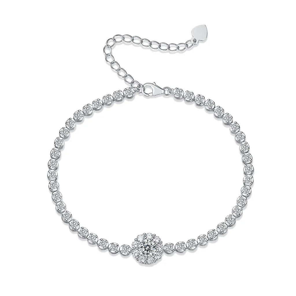 1The Bridge of Magpies Luxury Fashion Mosan Diamond Silver Jewelry Comparable to Natural Diamond Bracelet Prohibit Tk Sales