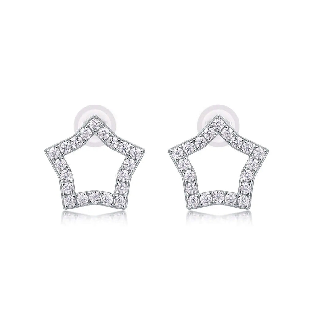 Mini Moissanite Stud Earrings – S925 Sterling Silver Platinum-Plated