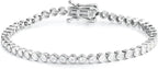 Bezel Tennis Bracelet 925 Silver Plated with 14K Gold round Cut Moissanite Gold 