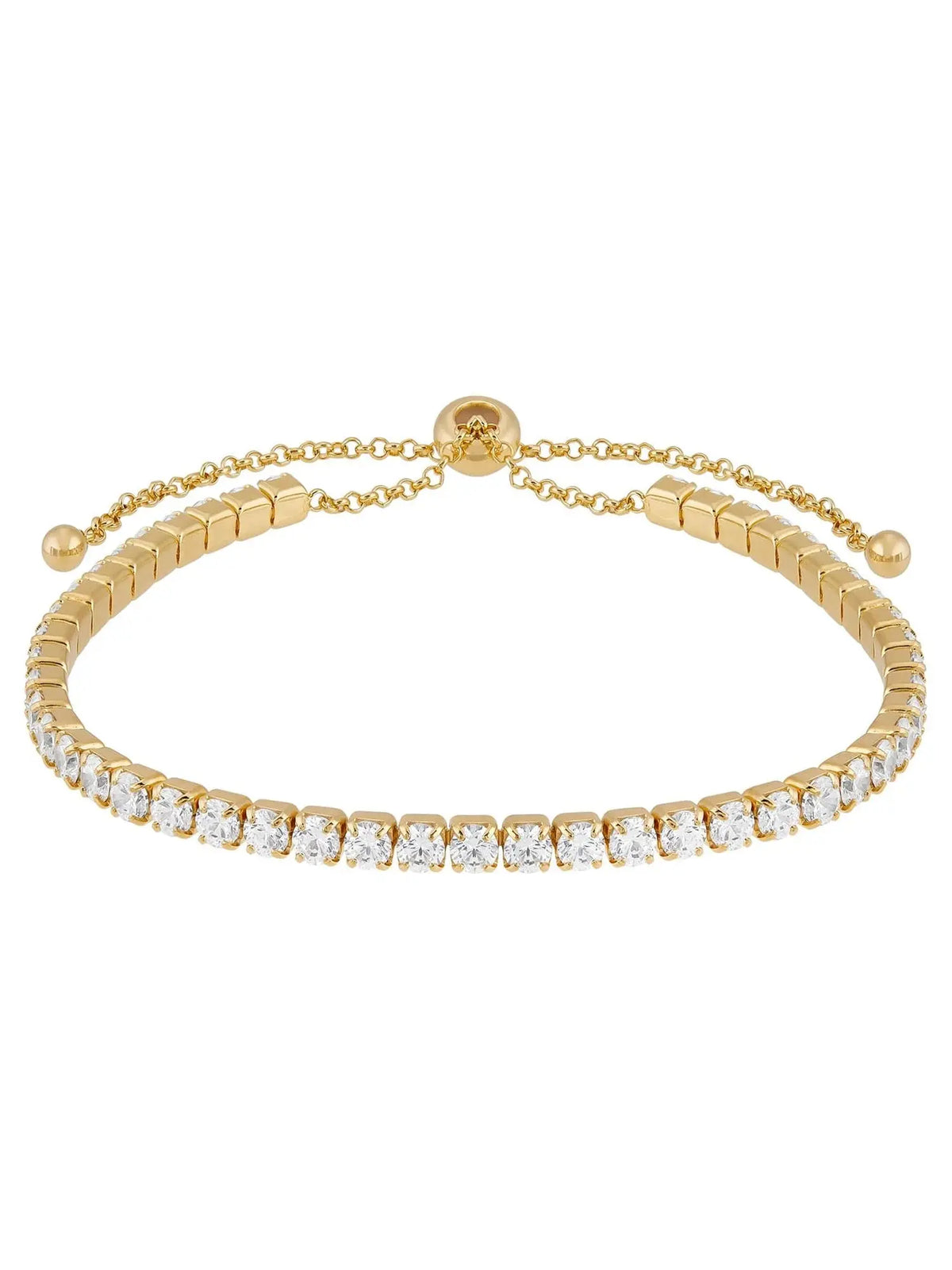 Cubic Zirconia Bracelet Sterling Silver 14K Yellow Gold-Plated