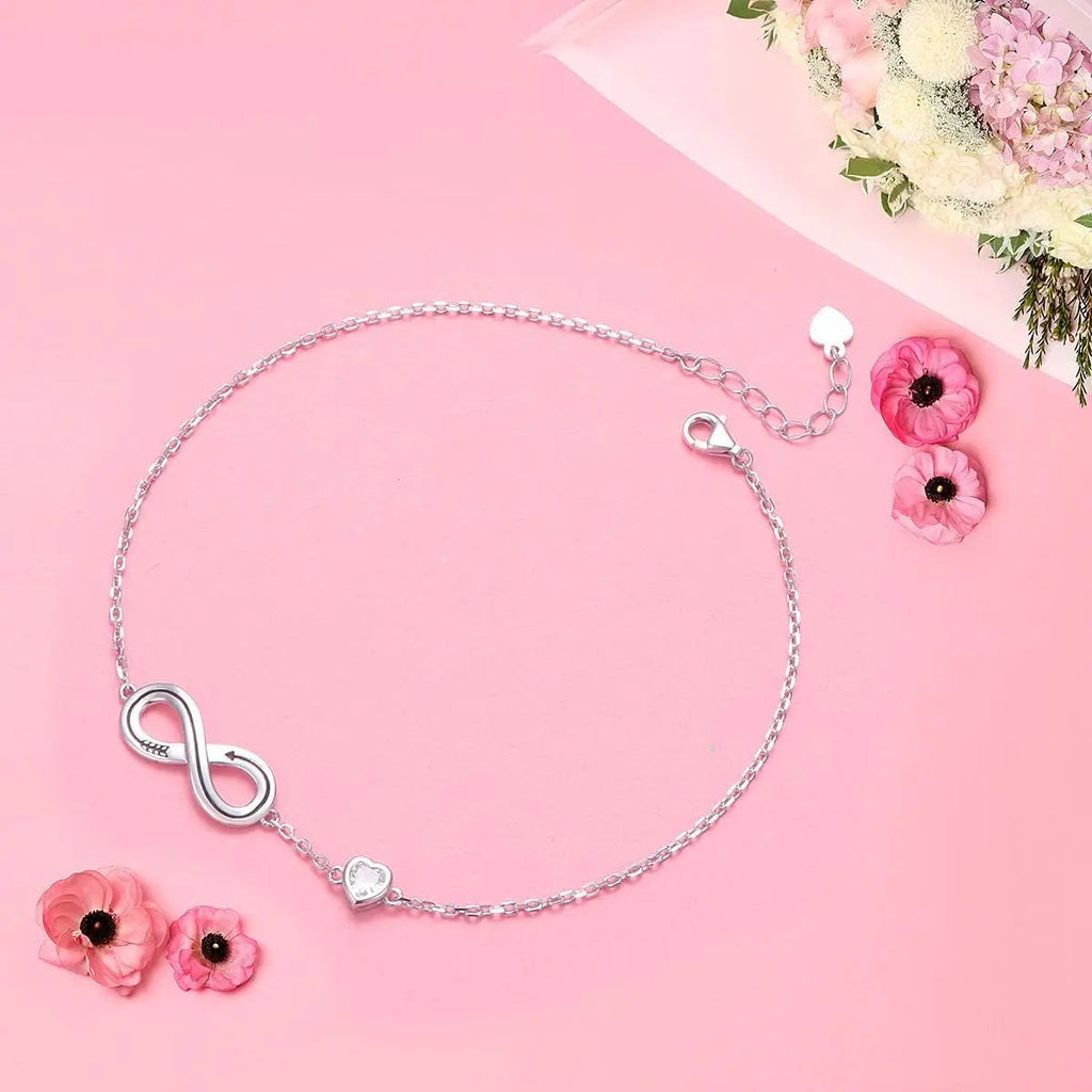 925 Sterling Silver Anklet Adjustable 