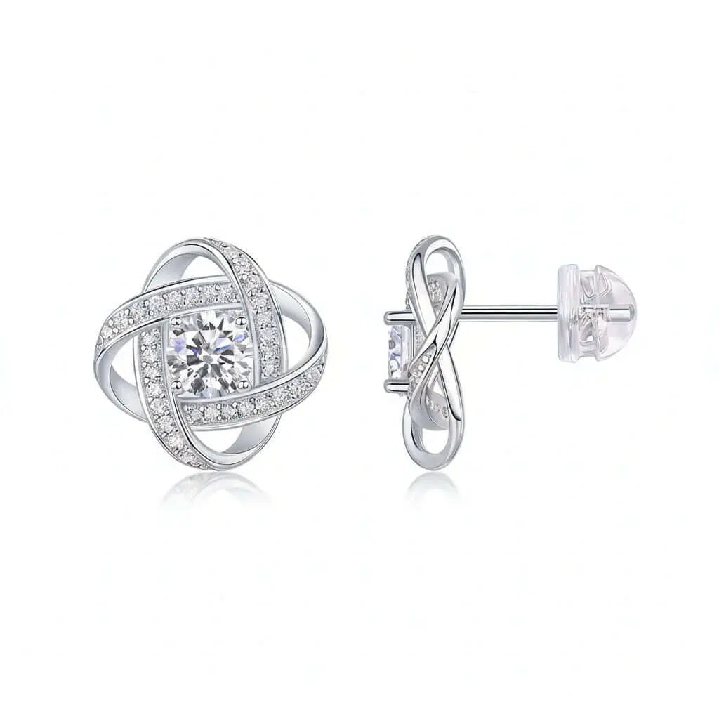 0.5 Carat Moissanite Stud Earrings – S925 Sterling Silver Platinum-Plated