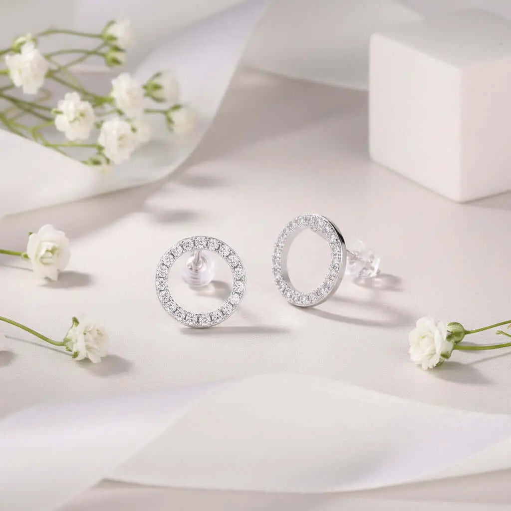 Mini Moissanite Stud Earrings S925 Sterling Silver