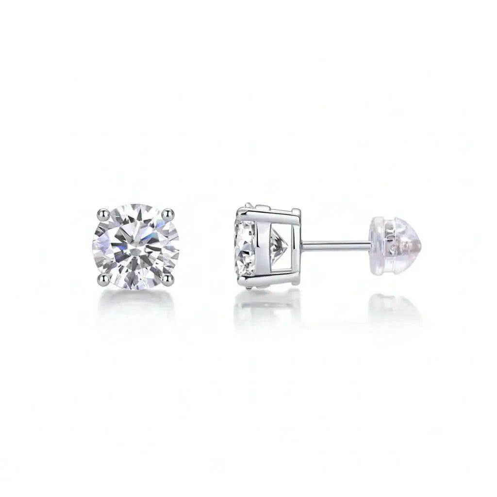 Classic Moissanite Stud Earrings – S925 Sterling Silver